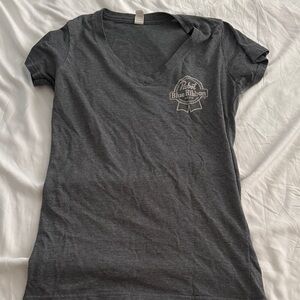 Women's Gray V-Neck Top